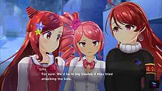 redhead babe in magicami rides cowgirl style with big tits bouncing in anime hentai as vampire all grown up