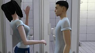 3D animated college girl gives blow job to her friend’s big cock on vacation