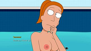 Rick and Morty's big-boobed pool party