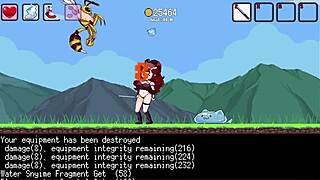 what's up with this cute brunette girl in a hentai game battling enemies?