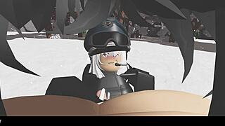 Hentai in a forest with a blonde-haired girl with white hair