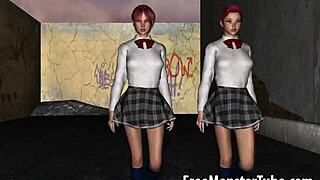 3D Redhead Lesbian Babe Eaten Out