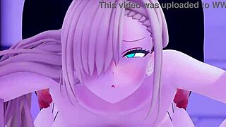 asuna poses in her tiny micro bikini for this 3d anime scene