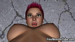 3D Redhead Lesbian Babe Eaten Out