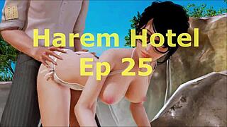 A cartoon-style anime visual novel with a harem theme