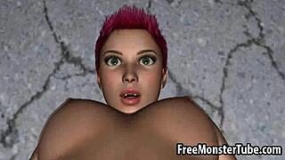 3D Redhead Lesbian Babe Eaten Out