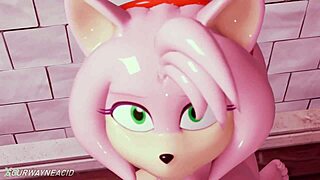Amy and Sonic's shared bathroom scene in the Sonic Hentai series