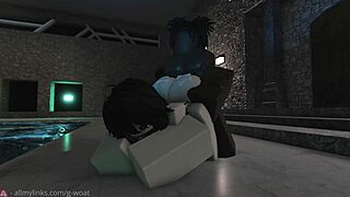 Indoor pool scene with rough sex