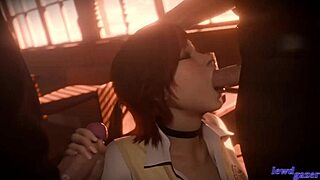 Asuka Kazama in a hot three woman scene in anime porn