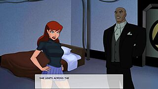 Superhero parody with hot batgirl and lex luthor action
