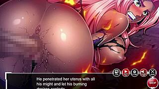 Taimanin Asagi: Battle Arena - Ingrid's solo play in a hentai game
