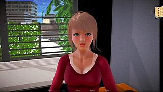Beautiful anime-style video of a blonde MILF showing off her curves