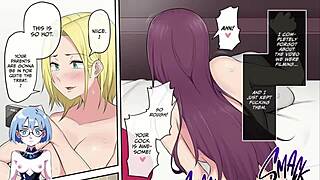 Na Casa de Imaizumi, Gatas Se Reúnem Para Diversão com Peitos Grandes em Jogo de Anime Estilo Mangá com Vibes de Hentai Japonês