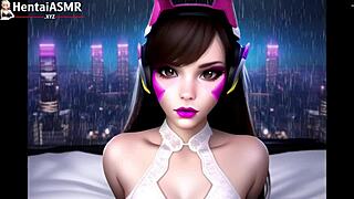 Feeling So Cozy With D.Va In Bedroom Rain ASMR Overwatch Scene.
