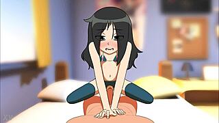 Tomoko was caught in a steamy encounter, grinding hard with wild moves. Her anime charm drew everyone into the heated scene.