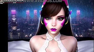 Feeling So Cozy With D.Va In Bedroom Rain ASMR Overwatch Scene.