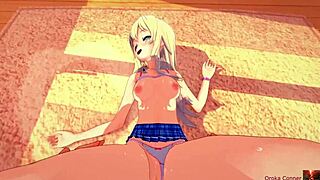 Koikatsu Hentai: Bed Action with Stunning Blonde in Missionary