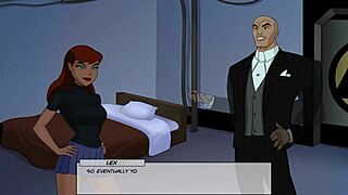 Superhero parody with hot batgirl and lex luthor action