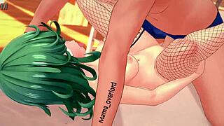 Tatsumaki's sizzling bikini and fishnet show for one punch man parody