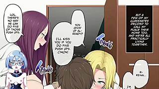 in imaizumi's house, gals gather for some big tits oppai fun in this manga-style anime game with japanese hentai vibes