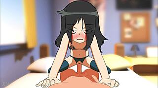 Tomoko was caught in a steamy encounter, grinding hard with wild moves. Her anime charm drew everyone into the heated scene.