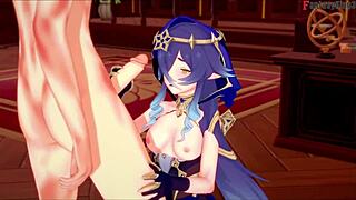 Layla's big tits and skills on fantasyking3.3d's office