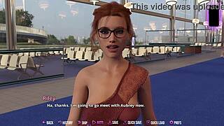 Redhead with glasses in risqué outfit gets off plane