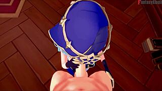 Layla's big tits and skills on fantasyking3.3d's office
