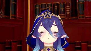 layla gives blowjob and gets fucked in jean's office genshin impact