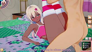 Hey, check out this beautiful sexy mulatto girl diving into hot anal action with cute Asian anime babe vibes in wild Japanese hentai style.