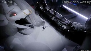 Furry cosplay in hot action video