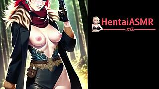 エロファンタジーエルフのデカ乳がヘンタイアニメビジュアルでセクシーになる