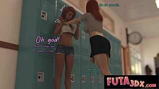 Redhead futanari chick gets monster cock sucked