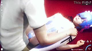 Rem engages in messy sex with massive ejaculation pervert