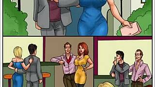 Finnish cartoon - a girl is on vacation and has fun