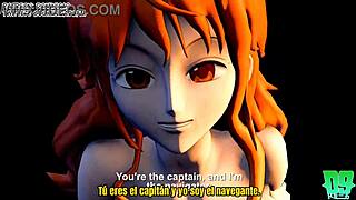 Nami bekommt es hart von Luffy besorgt in intensiver One Piece Action mit großen Titten und Creampie