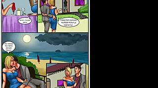 Finnish cartoon - a girl is on vacation and has fun