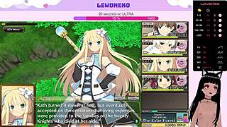 Втюбер LewdNeko играет в Evenicle Часть 11 с эльфийским дилдо весельем