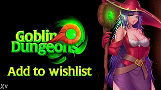 Goblin porn game trailer shows solo masturbation with anime fingering action!