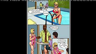 Finnish cartoon - a girl is on vacation and has fun