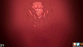Hentai girl is masturbating with a multi-eyed demon