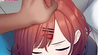 Quick blowjob from an anime secretary in her office