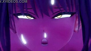 Detailed 3D Anime Scene Featuring Kalin in Micro Bikini with Intricate Poses and Elements