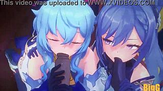 Ganyu And Keqing In Hardcore Group Trio From Genshin Impact Animation