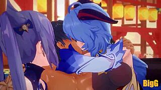 Ganyu And Keqing In Hardcore Group Trio From Genshin Impact Animation