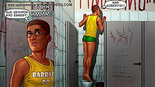 Brothers cafu�us - sucking the gringo's dick in the bathroom