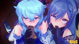 Ganyu And Keqing In Hardcore Group Trio From Genshin Impact Animation