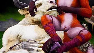 Minotaur fucks furry girls in rain, wildy yiffing