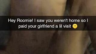 Roommate's cheating GF humiliated, intimate moments shared