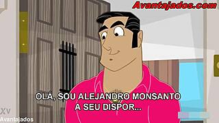 Acțiune gay cartoon - O Homem do Rabudo în distracție sălbatică surubão! 😜